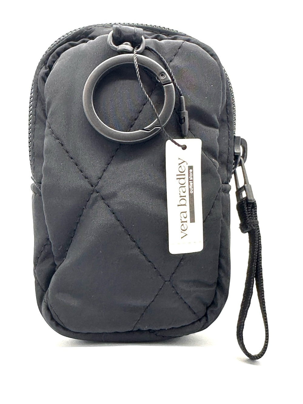 Vera Bradley Ultralight Pouch Bag Charm Key Chain Moonless Night Black MSRP $39